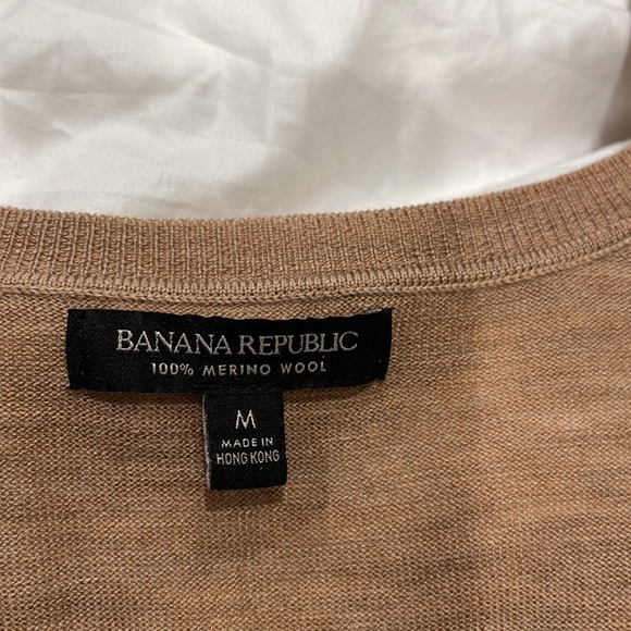 Banana Republic Long Sleeve Sweater V neck sweater 100% Merino wool size M - Picture 6 of 9
